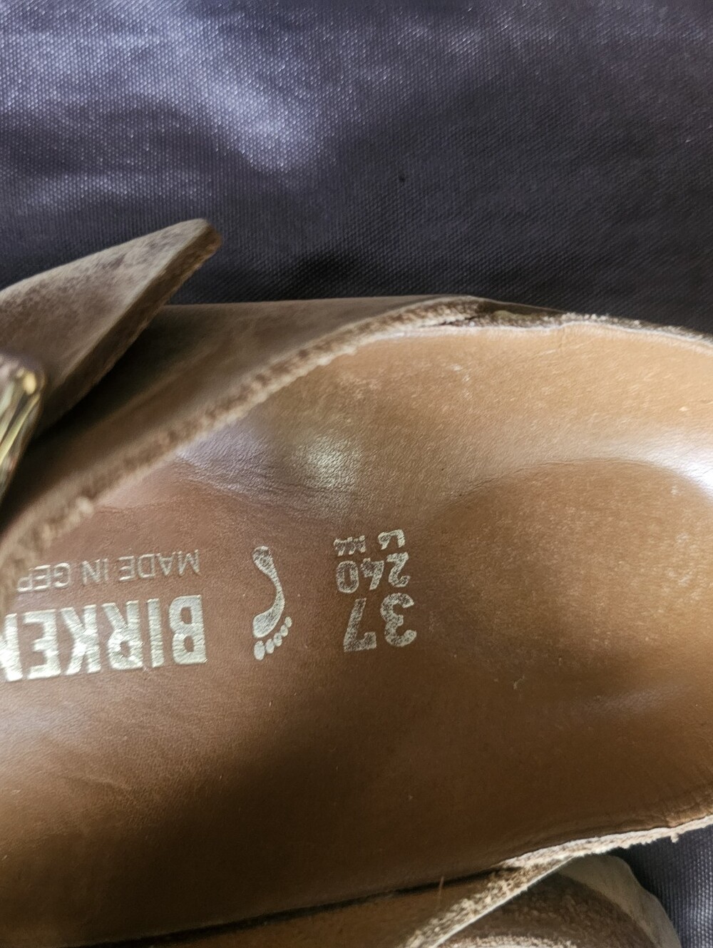 Birkenstock Arizona Big Buckle Oiled Leather Sandals Cognac size 37 REGULAR W - Picture 4 of 6